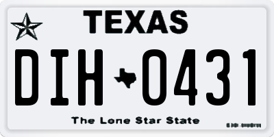 TX license plate DIH0431
