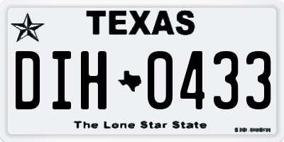TX license plate DIH0433