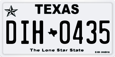 TX license plate DIH0435