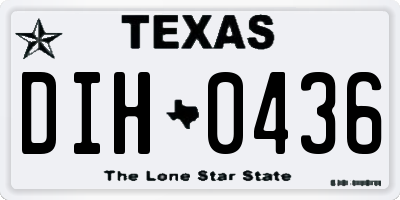 TX license plate DIH0436
