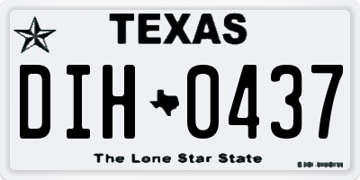 TX license plate DIH0437