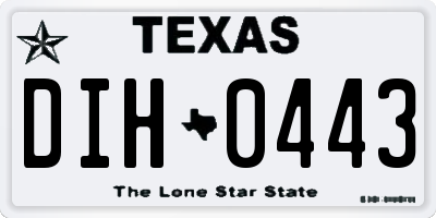 TX license plate DIH0443