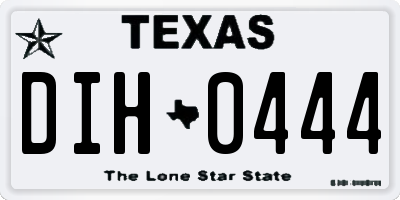 TX license plate DIH0444