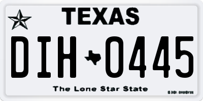 TX license plate DIH0445