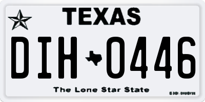TX license plate DIH0446