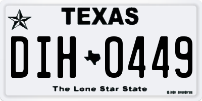 TX license plate DIH0449