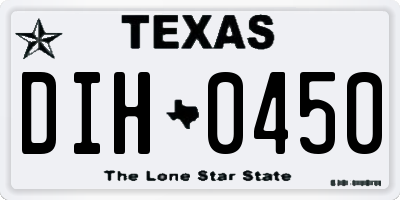TX license plate DIH0450
