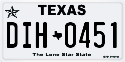 TX license plate DIH0451