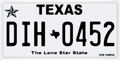 TX license plate DIH0452