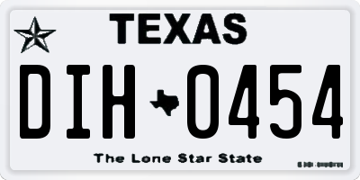 TX license plate DIH0454