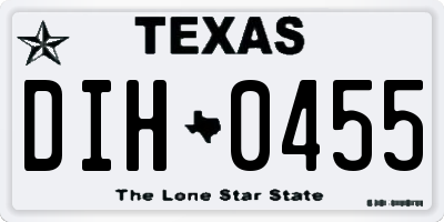 TX license plate DIH0455