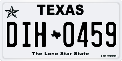 TX license plate DIH0459