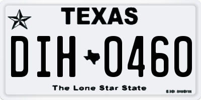 TX license plate DIH0460