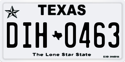 TX license plate DIH0463