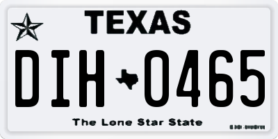TX license plate DIH0465