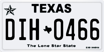 TX license plate DIH0466