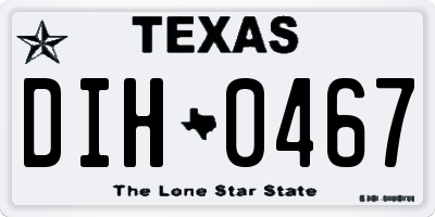 TX license plate DIH0467
