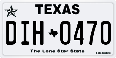 TX license plate DIH0470