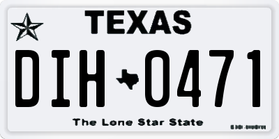 TX license plate DIH0471