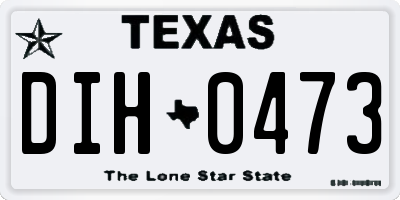 TX license plate DIH0473