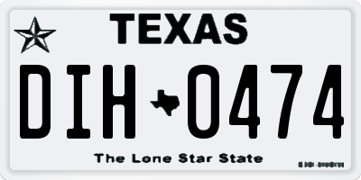 TX license plate DIH0474