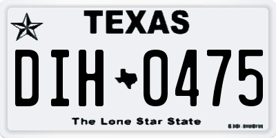 TX license plate DIH0475