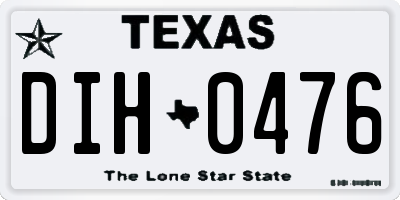 TX license plate DIH0476