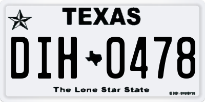TX license plate DIH0478