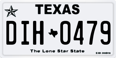 TX license plate DIH0479