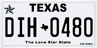 TX license plate DIH0480