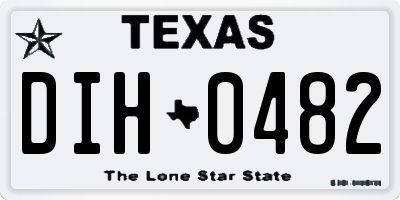 TX license plate DIH0482