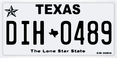 TX license plate DIH0489