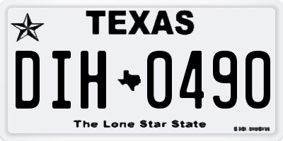 TX license plate DIH0490