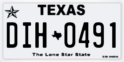 TX license plate DIH0491