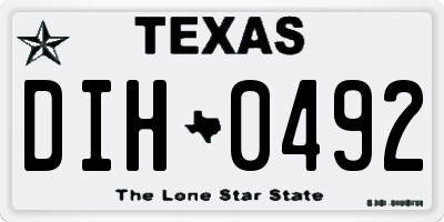 TX license plate DIH0492