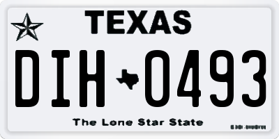 TX license plate DIH0493