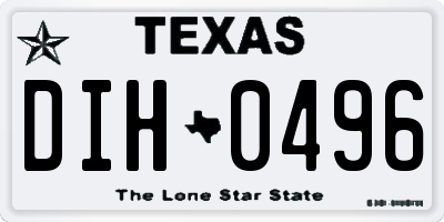 TX license plate DIH0496
