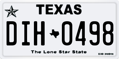 TX license plate DIH0498