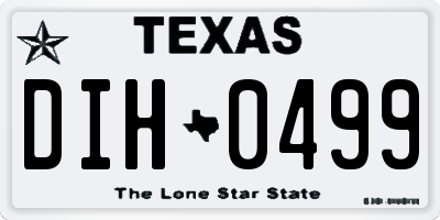 TX license plate DIH0499