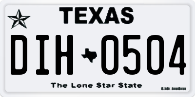 TX license plate DIH0504