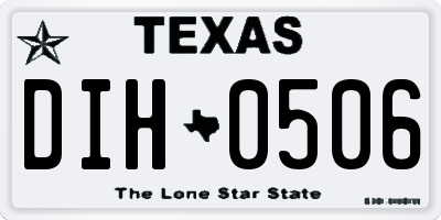 TX license plate DIH0506