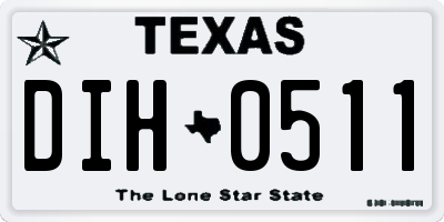 TX license plate DIH0511