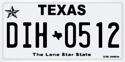 TX license plate DIH0512