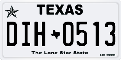 TX license plate DIH0513