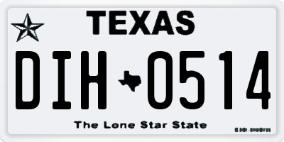 TX license plate DIH0514