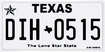 TX license plate DIH0515