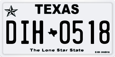 TX license plate DIH0518