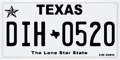TX license plate DIH0520