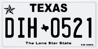 TX license plate DIH0521