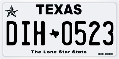 TX license plate DIH0523